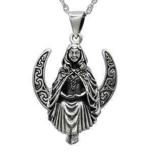 Seated Moon Goddess | Pagan & Wiccan Necklace | .925 Sterling Silver Goddess Jewelry