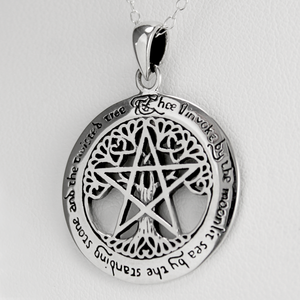 Wiccan Store & Pagan Jewelry : Wicca Sterling Silver Tree Pentacle Pendant Necklace Wiccan Store & Pagan Jewelry : Wicca Sterling Silver Tree Pentacle Pendant Necklace