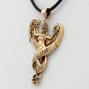Bronze Lilith Goddess Necklace | Witch amulet | Pagan Pendant |  Samhain Jewelry