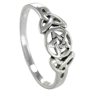 Sterling Silver Celtic Knot Triquetra Toe or Pinky Ring Body Jewelry