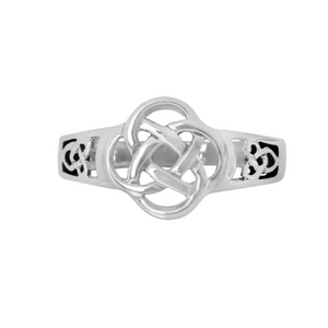 Sterling Silver Druid Ring Celtic Triquetra Knot Band