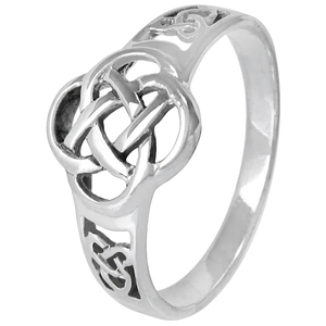 Sterling Silver Druid Ring Celtic Triquetra Knot Band