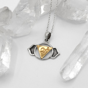 Ajna  Third Eye Brow Chakra Pendant - Sterling Silver  and gold vermeil wiccan pagan witchcraft  metaphysical Jewelry