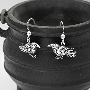 Raven Dangle Earrings on Cauldron