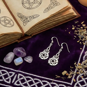 Sterling Silver Pentacle Earrings