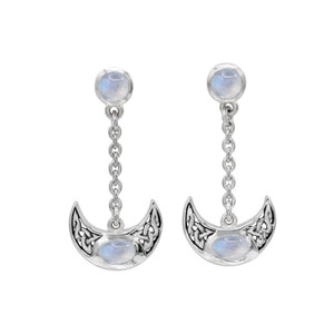Crescent moon post earrings with a secure stud backing, captured against a clean white background at our Wicca store