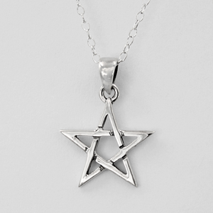 Small Sterling Silver Pentagram Pendant | Witch Jewelry | pagan necklace