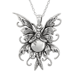 Sterling Silver Water Fairy Pendant by Amy Brown