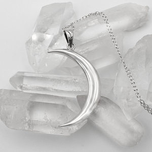 Wiccan Moon Silver Witch Jewelry Witchy Pendant Necklace