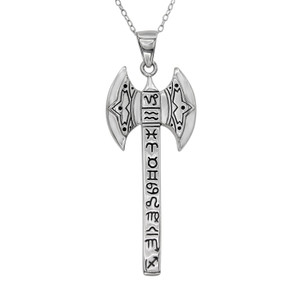 Zodiac Pendant in Silver Featuring a Dictynna Labrys Axe Amulet