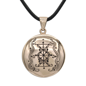 Papa Damballah Wedo Pendant Necklace - Bronze Voodoo Talisman Jewelry