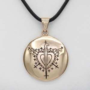 Ezili Dantor Voodoo Veve Pendant Necklace - Erzulie Dantor Jewelry Ezili Dantor Voodoo Veve Pendant Necklace - Erzulie Dantor Jewelry