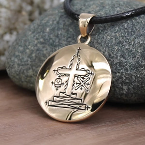 Papa Ghede Pendant Necklace - Voodoo Veve Jewelry Papa Ghede Pendant Necklace - Voodoo Veve Jewelry