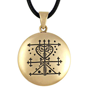 Bronze Maman Brigitte Voodoo Veve Pendant Necklace, Spiritual and metaphysical amulet, magical talisman, occult sigil, witchcraft supplies Bronze Maman Brigitte Voodoo Veve Pendant Necklace, Spiritual and metaphysical amulet, magical talisman, occult sigil, witchcraft supplies