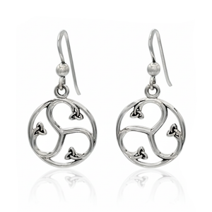 Spiritual Celtic Triskele Earrings | Handcrafted Druid Spiral Accessories | Celtic Pagan Jewelry & Gifts