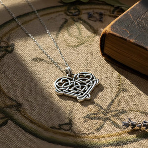 Silver Celtic Love Knot Jewelry Openwork Heart Pendant Necklace