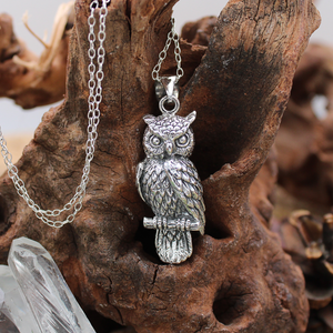 Owl Necklace | Pagan Jewelry | Goddess Pendant | Familiar Jewelry | Witchcraft Witch Necklace | Magical Supplies