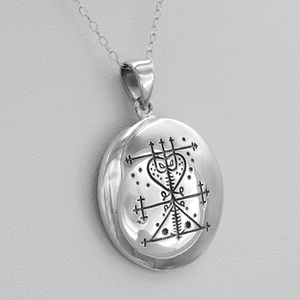 Maman Brigitte Voodoo Veve Pendant Necklace Sterling Silver