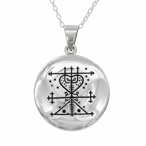 Maman Brigitte Voodoo Veve Pendant Necklace Sterling Silver