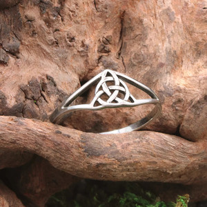 Women's minimalist 925 sterling silver Triquetra Celtic jewelry ring