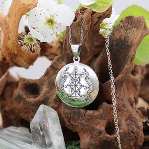 Papa Damballah Voodoo Veve Pendant Necklace Sterling Silver