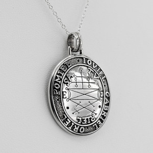 Good Spirits Talisman Pendant in 925 Sterling Silver Oval Medallion