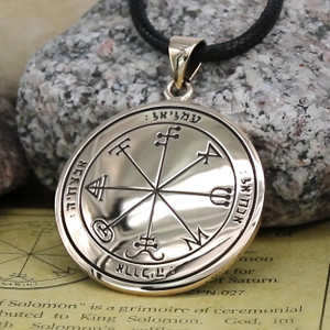 Third Pentacle of Saturn Talisman - King Solomon Seals Wisdom Amulet - Occult Magic Jewelry