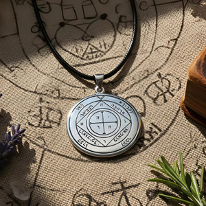 Fifth Pentacle of Saturn Talisman Necklace Crafted in Fine Sterling Silver