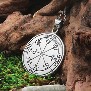 King Solomon Study Talisman Pendant in Sterling Silver Mercury Seal