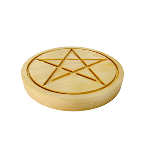 The Modern Witch Shop: Solid Birch Wood Wiccan Tools: Pentacle Altar Tile, Magickal Occult Tool and Paten | Finished Wiccan and Witchcraft Supplies