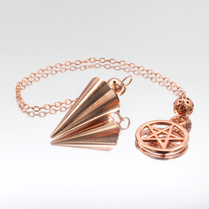 Rose Gold Pentacle Pendulum & Witchcraft Starter Kit with board and instructions