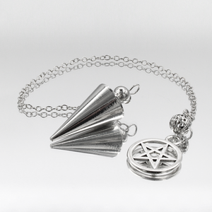 Silver Tone Pentacle Pendulum & Witchcraft Starter Kit with board and instructions Silver Tone Pentacle Pendulum & Witchcraft Starter Kit with board and instructions