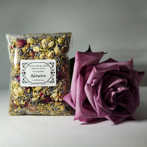 Enhance your intentions with our Adoration Herbal Spell Mix. This blend provides key ritual & spell ingredients that are truly witchcraft essentials for any practitioner.