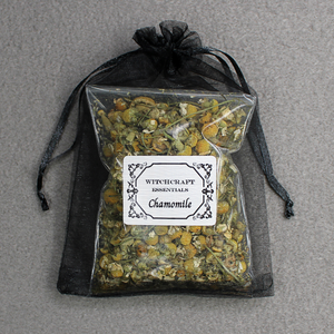Chamomile  Wiccan Herbs - Witchcraft Essentials Apothecary Refill Bag Witchcraft Supplies and Spell Ingredients Overhead Shot