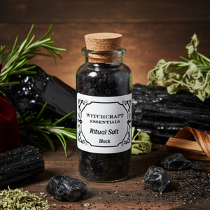 black ritual salt protection banishing samhain witches black salts
