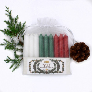 Yule spell candle Gift Set | Yule altar decor | Essential witch store supplies | winter ritual candles | gift set | witchy gifts | yule decor | wicca witchcraft paganism | magical tools | winter solstice present.