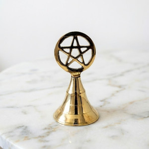 Pentacle Witch Bell, Altar Tools, Ritual Supplies, Sound Cleansing, Wiccan Supplies, Witchcraft, Brass Bell, Pentagram, Spiritual Cleansing