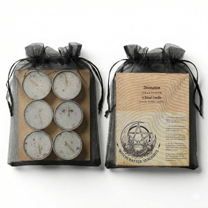 Divination  - 6 Tealights - Intuitive Arts Candles - Amethyst - Lavender - Mugwort