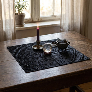 Black | Altar & Tarot Cloth | Crushed Velvet