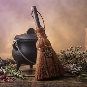 Pentacle Altar Broom | Witch Ritual Besom