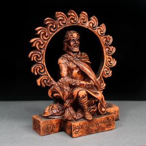 Lugh Figurine | Celtic Pagan God Statue - Redwood