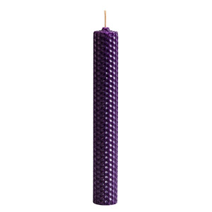 Beeswax Rolled Taper - Purple 8"