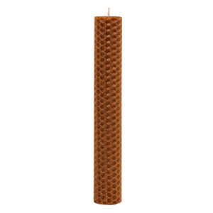 Beeswax Rolled Taper - Brown 8"