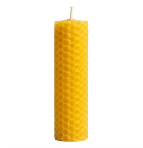 Beeswax Rolled Taper - Yellow 4 inch