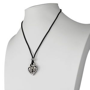 Pewter Heart Love Lock Pendant | Hoodoo Binding & Fidelity
