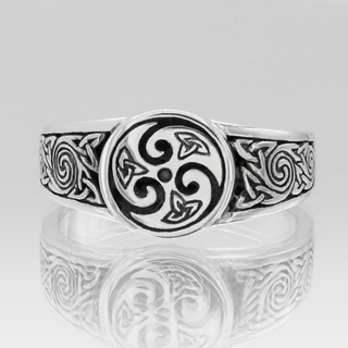 Celtic Knot Spiral Ring Triquetra Ring