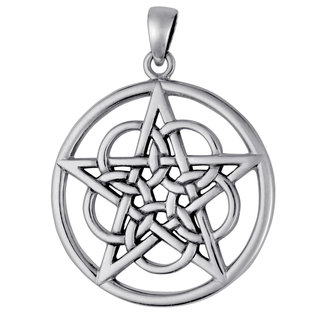 Large Sterling Silver Mystical Ringed Pentagram Pentacle