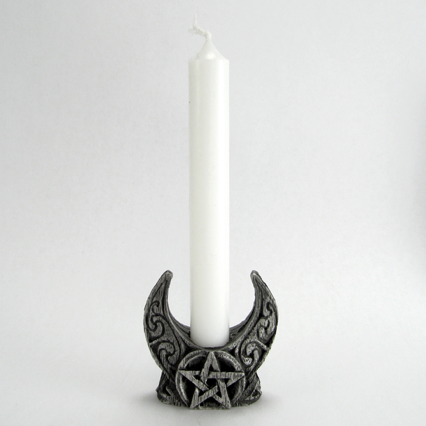 Witches Spell Candle Holder | Cute witchy things |  Pentacle Crescent Moon | witchcraft altar supplies | Essential Wiccan Gifts | Samhain Spells & Rituals
