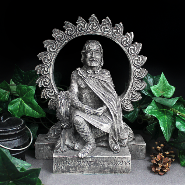 Lugh Altar Statue Offering Bowl Wiccan Druid Pagan Spiritual Supplies, Gifts and Ritual Tools, lifestyle shot