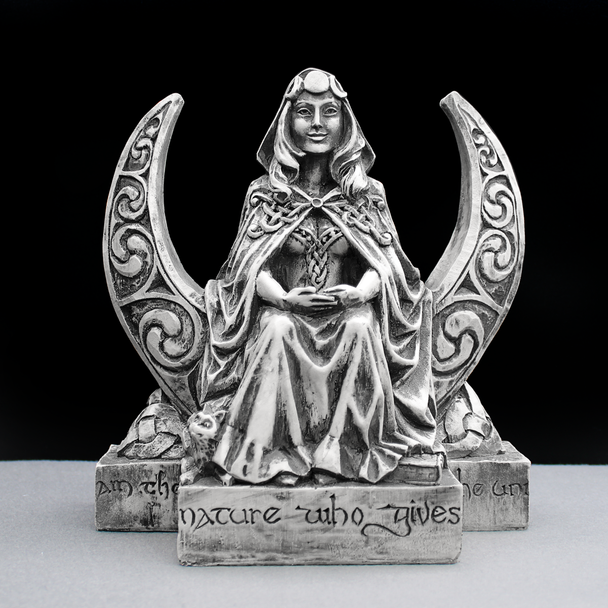 Moon Goddess Altar Statue Wiccan Spiritual Supplies and Ritual Tools (Front) Moon Goddess Altar Statue Wiccan Spiritual Supplies and Ritual Tools (Front)